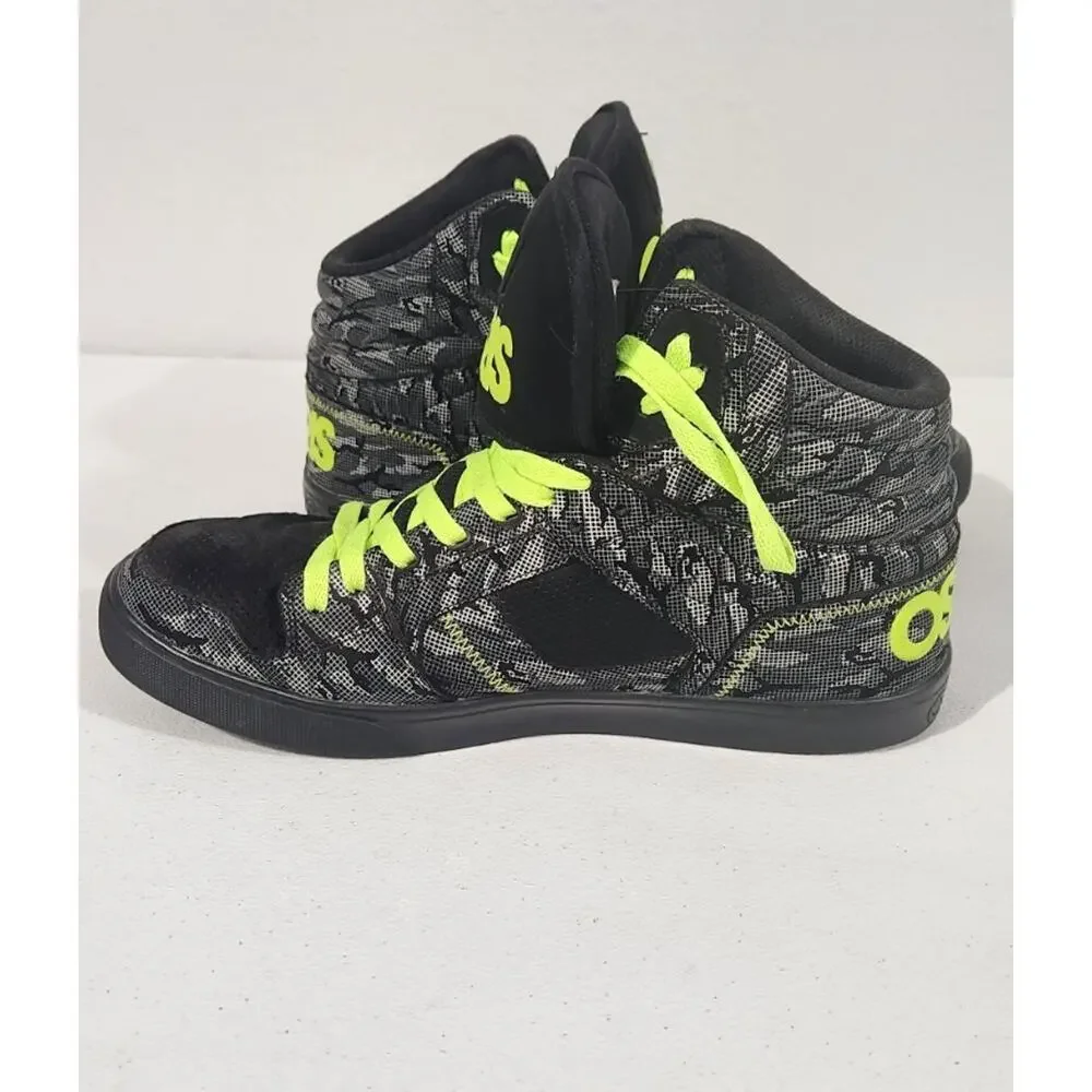 Osiris Shoes Clone Gry/Lime/Camo Size 11.5 Skater Sneakers